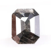 1.91 Ct premium black diamond emerald cut loose polished natural diamond with sleek step facets and deep jet black tone, ideal for custom engagement ring or luxury jewelry design