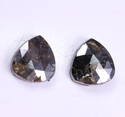 1.62 Ct Black Grey Colored Diamons Pear Cut Diamond Use For Jewerly Salt And Peppr Diamond Pair 