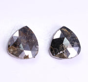 1.62 Ct Black Grey Colored Diamons Pear Cut Diamond Use For Jewerly Salt And Peppr Diamond Pair 