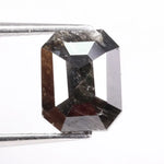 1.91 Ct premium black diamond emerald cut loose polished natural diamond with sleek step facets and deep jet black tone, ideal for custom engagement ring or luxury jewelry design