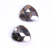 1.62 Ct Black Grey Colored Diamons Pear Cut Diamond Use For Jewerly Salt And Peppr Diamond Pair 