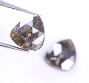 1.62 Ct Black Grey Colored Diamons Pear Cut Diamond Use For Jewerly Salt And Peppr Diamond Pair 