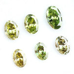 Fancy green yellow oval cut lab grown CVD diamonds set, brilliant colored lab created stones for custom jewelry making