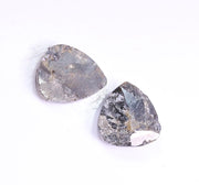 1.62 Ct Black Grey Colored Diamons Pear Cut Diamond Use For Jewerly Salt And Peppr Diamond Pair 