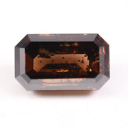 4.86 Ct emerald cut brown lab created diamond loose stone with elegant step cut for engagement or custom jewelry.