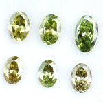 Fancy green yellow oval cut lab grown CVD diamonds set, brilliant colored lab created stones for custom jewelry making