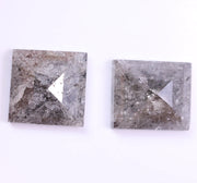 5.64 Ct Princess Cut Diamond Pair Unique Salt And Pepper Diamond Grey Colored Diamond Use For Jewerly Earrings 
