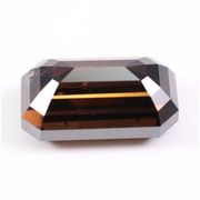 4.86 Ct emerald cut brown lab created diamond loose stone with elegant step cut for engagement or custom jewelry.
