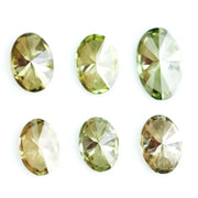 Fancy green yellow oval cut lab grown CVD diamonds set, brilliant colored lab created stones for custom jewelry making