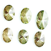 Fancy green yellow oval cut lab grown CVD diamonds set, brilliant colored lab created stones for custom jewelry making