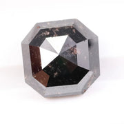 3.16 Ct natural fancy black diamond Asscher shape loose stone with bold deep black color and precise step facets, ideal for luxury custom jewelry or bespoke engagement ring