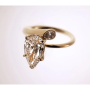 1.10 Ct Gold Plated Diamond Ring Pear Cut Lab Grown Diamond Use For Women Diamond Ring Engagement Ring Diamond Use For Jewerly 