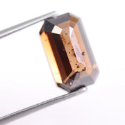 4.86 Ct emerald cut brown lab created diamond loose stone with elegant step cut for engagement or custom jewelry.