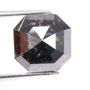 3.16 Ct natural fancy black diamond Asscher shape loose stone with bold deep black color and precise step facets, ideal for luxury custom jewelry or bespoke engagement ring