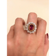 vintage floral halo ruby diamond ring classic diamond ring old miners cut diamond victorian vintage engagement rings 1920s