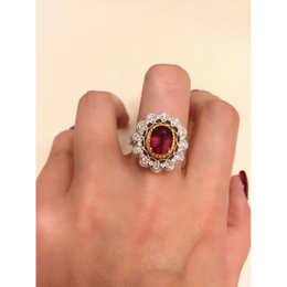 vintage floral halo ruby diamond ring classic diamond ring old miners cut diamond victorian vintage engagement rings 1920s