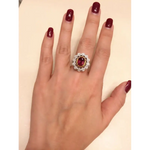 vintage floral halo ruby diamond ring classic diamond ring old miners cut diamond victorian vintage engagement rings 1920s