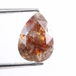 1.38 Ct pear cut brown diamond loose fine natural fancy color sparkling stone for custom engagement ring
