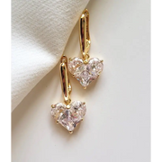 2.25 Ct Heart Cut Diamond earrings Yellow Gold Plated Diamond Earrings Lab Created Diamond Engagement  Earrings 