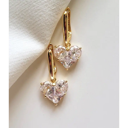 2.25 Ct Heart Cut Diamond earrings Yellow Gold Plated Diamond Earrings Lab Created Diamond Engagement  Earrings 