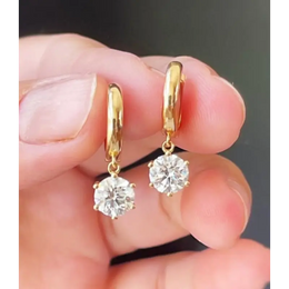 3.57 Ct Round Cut White Colored Diamond Earrings Yellow Gold Plated Diamond Earrings Fancy Earrings Engagement earrings 