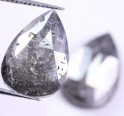 2.41 Carat Pear Shape Natural Diamond Pair Grey Colored Diamond Salt And Pepper Diamond Use For Jewerly 