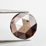 brown colour elegant round lab grown diamond engagement ring