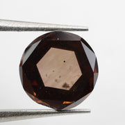 brown colour elegant round lab grown diamond engagement ring