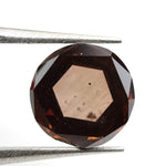 brown colour elegant round lab grown diamond engagement ring