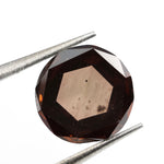 brown colour elegant round lab grown diamond engagement ring