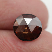 brown colour elegant round lab grown diamond engagement ring