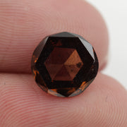 brown colour elegant round lab grown diamond engagement ring