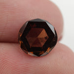 brown colour elegant round lab grown diamond engagement ring