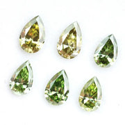 Yellow green pear shape lab grown diamonds fancy color brilliant cut loose diamond collection for custom jewelry and engagement rings