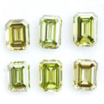 Emerald cut olive green lab grown diamond with step cut facets, fancy green yellow loose stone for luxury custom jewelry and designer rings