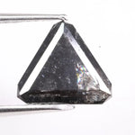 1.62 carat natural trillion cut black diamond loose fancy shape stone for custom ring making