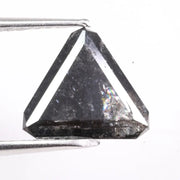 1.62 carat natural trillion cut black diamond loose fancy shape stone for custom ring making