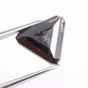 1.62 carat natural trillion cut black diamond loose fancy shape stone for custom ring making