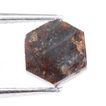 1.53 carat natural hexagon cut brown diamond loose unique shape stone for custom ring