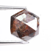 1.53 carat natural hexagon cut brown diamond loose unique shape stone for custom ring