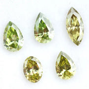 Rare fancy green yellow lab grown diamonds in pear, oval and marquise cuts, loose stones for custom jewelry making
