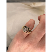 Artistic 1.90 Ct Lab Grown Diamond Ring in Yellow Gold, Mixed-Cut Diamonds, Vintage-Inspired Ring