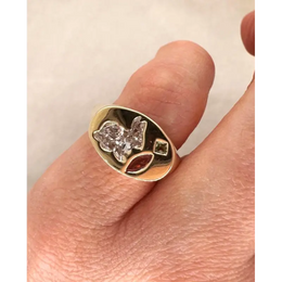 1.90 Ct Mixed Cut Diamond Lab Grown Diamond 14K Gold Plated Diamond Ring Women Engagement Diamond Ring 