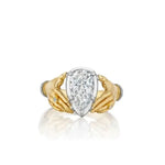 2.50 Ct Yellow Gold Plated Diamond Ring Women Diamond Ring Pear Cut Diamond Ring Modern Unique Ring 