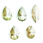 Rare fancy green yellow lab grown diamonds in pear, oval and marquise cuts, loose stones for custom jewelry making
