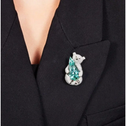  9.68 Ct Whimsical Bear Brooch  Natural  Loose Diamond Gold Plated Diamond Brooch Lab Created Diamond Brooch Use For Women 