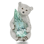 9.68 Ct Whimsical Bear Brooch  Natural  Loose Diamond Gold Plated Diamond Brooch Lab Created Diamond Brooch Use For Women 