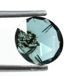 blue colur round diamond wedding band