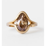 1.94 Ct Natural Brown Fancy Diamond 14K Gold Plated Diamond Ring Lab Grown Diamond For Modern Engagement Diamond Ring For Unique Diamond Ring 
