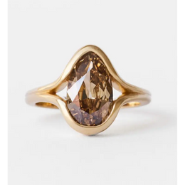 1.94 Ct Natural Brown Fancy Diamond 14K Gold Plated Diamond Ring Lab Grown Diamond For Modern Engagement Diamond Ring For Unique Diamond Ring 